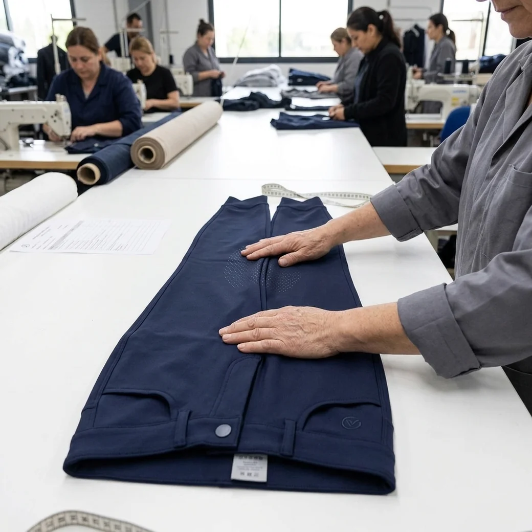 Las dos perneras de un pantalón comparadas en la línea