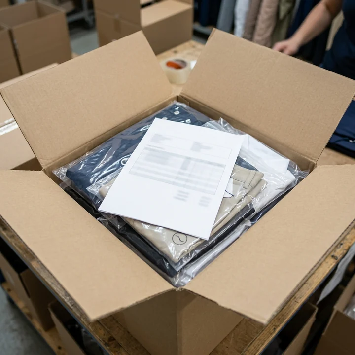 Informe impreso en la primera caja del pedido