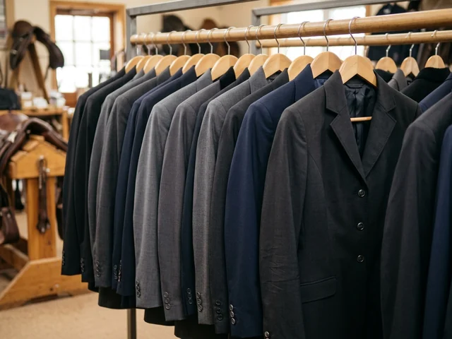 Chaquetas de concurso en una tienda hípica