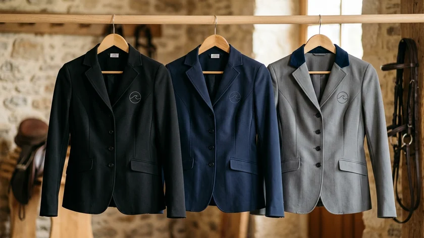 Chaquetas de concurso en negro, azul marino y gris