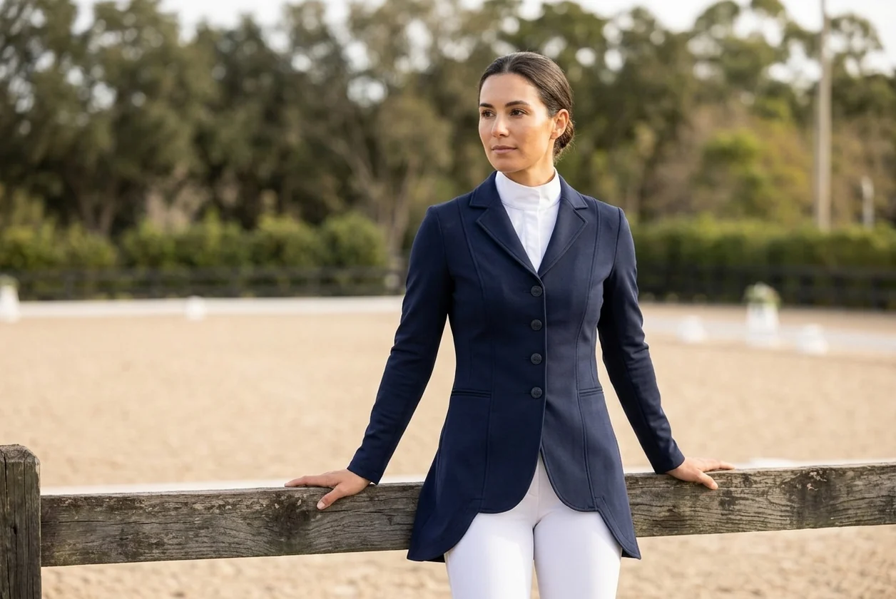 Amazona con chaqueta de concurso de mujer