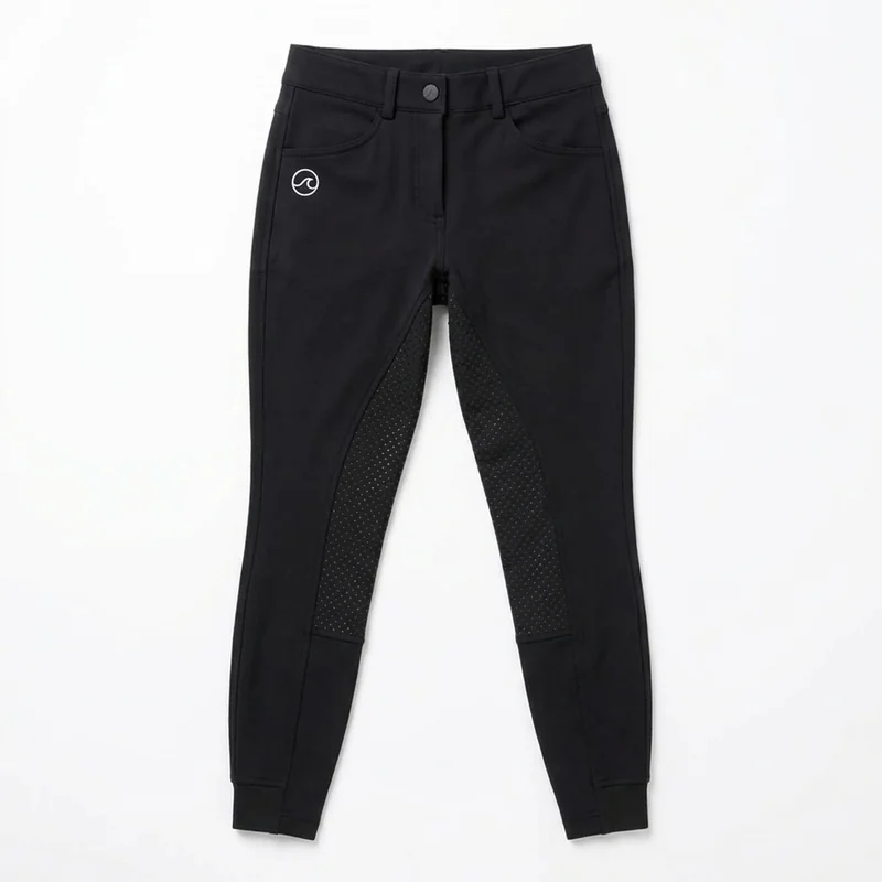 RE-BR-01, pantalón de montar de mujer full grip, en negro