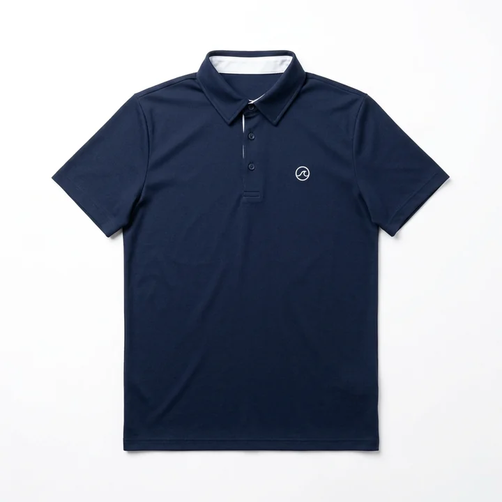 RE-PC-02 · Polo de competición, foto de catálogo sobre fondo blanco