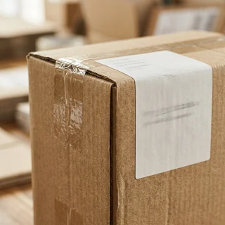 Esquina de una caja de cartón