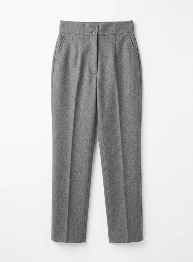 Pantalón campero de talle alto gris en plano