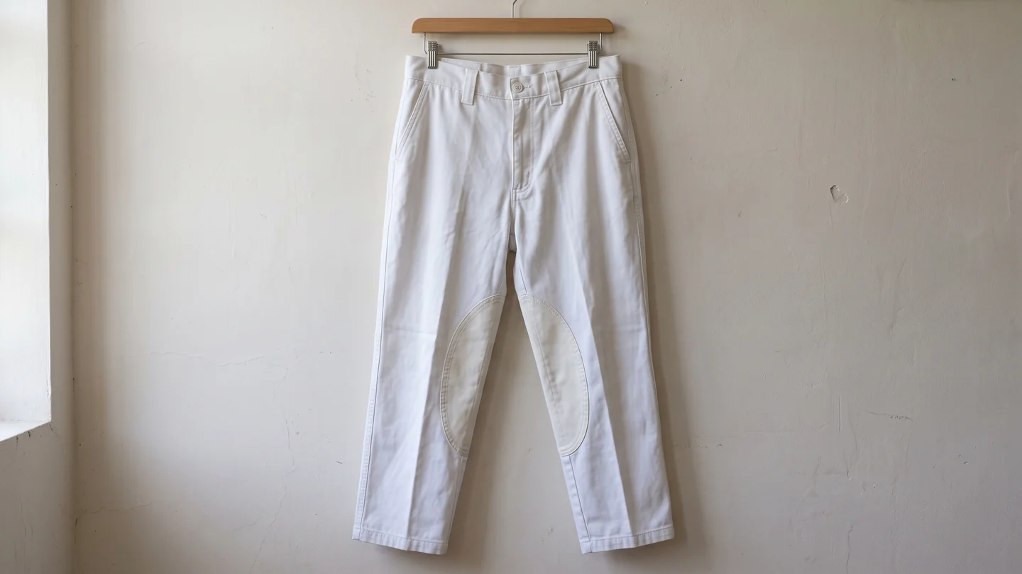 Pantalón blanco de partido con trabillas anchas