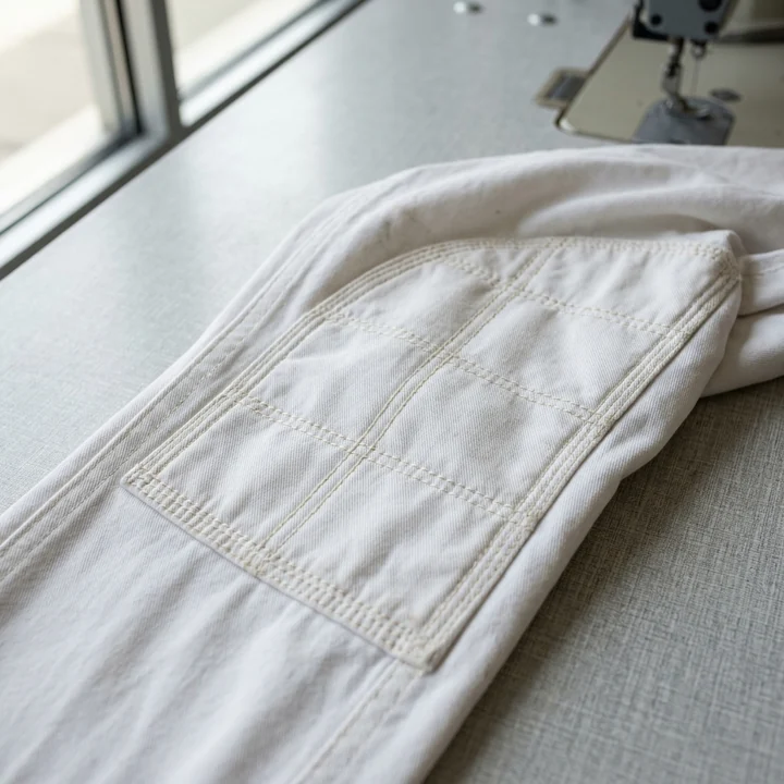 Refuerzo en la cara interior de la rodilla del pantalón