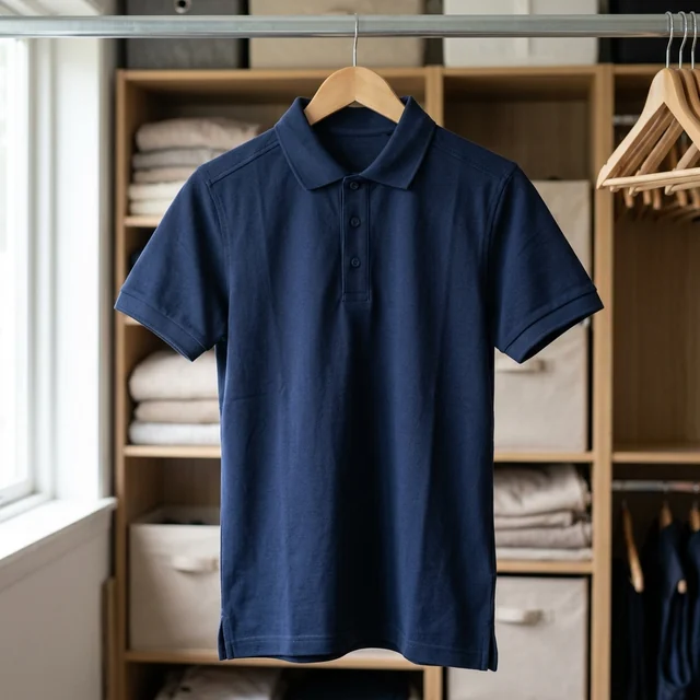 Polo de competición azul marino