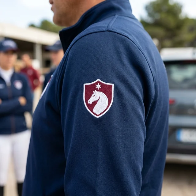 Escudo en la manga de una chaqueta